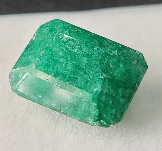 Deep forest green Emerald cut Emerald 6.93ct gemstone