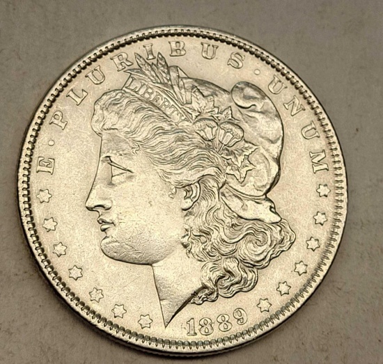 1889 Morgan silver dollar 90% silver Frosty