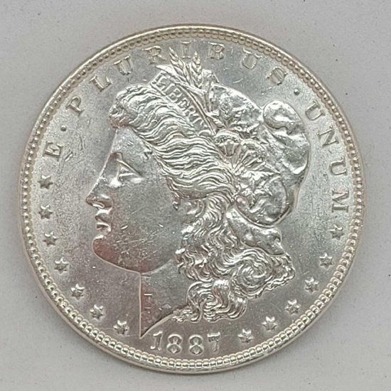 1887 Morgan silver dollar 90% silver Blazing Frosty