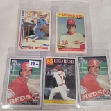 5 Pete Rose baseball cards