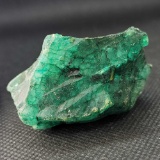 Stunning Uncut Deep forest green Emerald gemstone 227.5ct