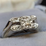 14kt White gold and Diamond wedding ring set beautiful Jewelry