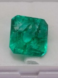 Stunning 11.42 Ct Green Square Cut Emerald