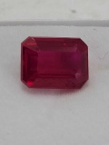 Stunning 8.42 Ct Red Emerald Cut Ruby