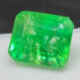 translucent sea green 7.62ct Square cut Emerald gemstone