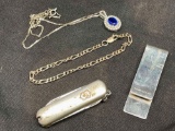 Silver Gemstone Necklace, Silver Chain Bracelet, Silver Money Clip Tiffany n Co