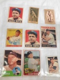 Babe Ruth and Mickey Mantle 9 baseball cards appear to be reprints