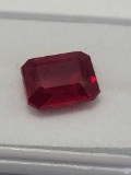 Stunning 9.42 Ct Red Emerald Cut Ruby