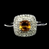 14 kt white gold of sterling designer new citrine stunning gemstone ring 2++ ctw mothers day gift