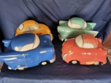 4 Ceramic Car Cookie Jars
