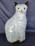 Vintage N. S. Gustin Spotted Blue Cat Cookie Jar