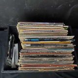 Crate of vintage records and 45s