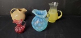 vintage vases and decanter lot 4 pieces