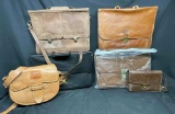 Lot of Leather Briefcases and Purses. Mesact, Columbia Extra Fine, More