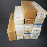 19 boxes of mid 80s - 90s Baseball football and hockey cards