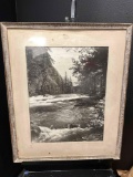Framed Photography Art. White Water Rapids
