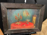 Gothic Framed Art Candelabra Red