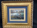 Framed Art. Bay with boats