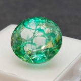 Round cut translucent green emerald gemstone 10.42ct