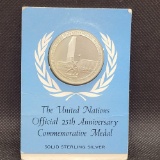 Sterling Silver half++ OZ Silver Medal 25th ANIV WW2 Medal Franklin mint