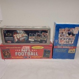 sealed packs of football cards 1990-1991 Score, Upper Deck, Pro Set