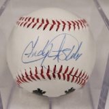 Limited Edition Padres baseball with signature saying Andy Ashby and Bruce Bochy