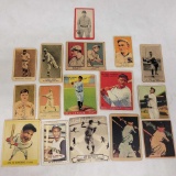 16 older reprints baseball cards Babe Ruth, Joe Di Maggio, Joe Jackson