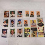 18 older looking baseball cards appear to be reprints Whitey Ford, Wag