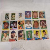 18 older reprint baseball cards Yogi Berra, Stan Musial, Hank Aaron