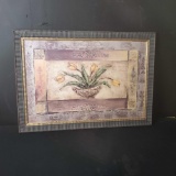 Framed print of potted flowers