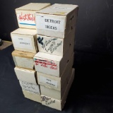 12 small boxes of 80s-90s Baseball football basketball and hockey cards