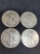 walking liberty silver half lot of 4 coins