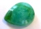 Emerald pear cut earth mined beauty 9.9ct deep green huge gemstone