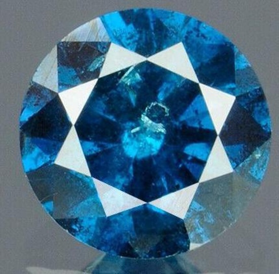 Diamond round blue earth mined with igr cert .36 ct bigger size beautiful stone