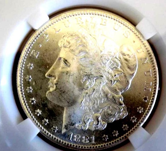 Morgan silver dollar 1881 s gem bu pl mega high grade glassy mirrored beauty frm obw roll