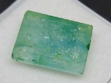 translucent sea green Square cut Emerald gemstone 7.90ct