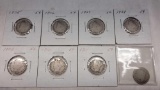 8 liberty Nickels 1905-1912