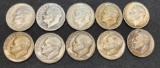 10 Silver Roosevelt dimes mixed dates