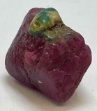 Large 11.55ct Unique Strawberry Rough Ruby Gemstone w/ Green Stem. Earth Mined, Unpolished