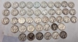 43 Mercury dimes 1900-1950s better dates