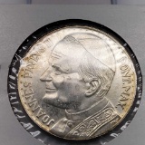 Pope John Paul II Silver Clad Medal Commemorating Visit to Poland in 1983