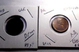 Lincoln wheat cents 1909 and 1909 vdb bu++ lot of 2 rare collector pennies
