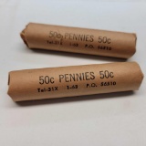 2 rolls unsearched wheat cents with tons of early years 100 coins