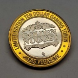 Golden Nugget .999 fine Silver Ten dollar gaming Token