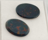 2 flat top bloodstones 6.13ct