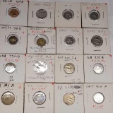 16 Transit tokens from different states Kansas Texas Pennsylvania Oklahoma Wisconsin