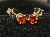 Garnet Sterling Silver Earrings