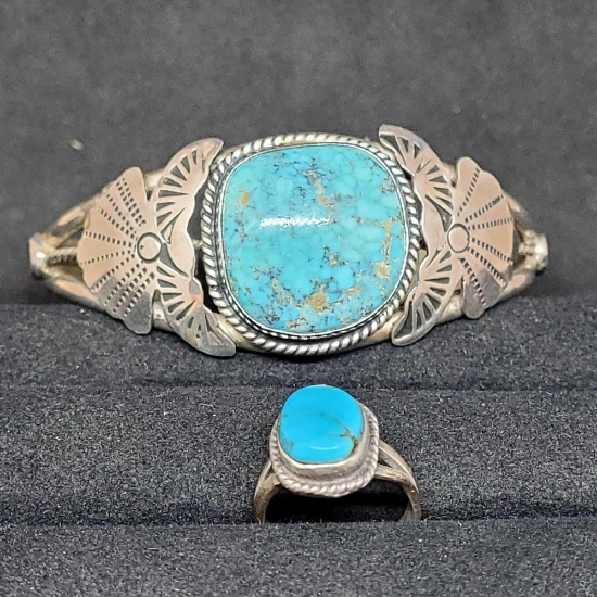 sterling silver shay turquoise bracelet and ring