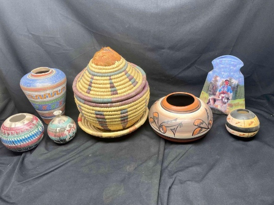Native American Pottery and Baskets. Navajo