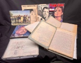 Ephemera Lot. Old Magazines, Robert Kennedy, Michael Jackson, Manuscripts for books by JG Wilson